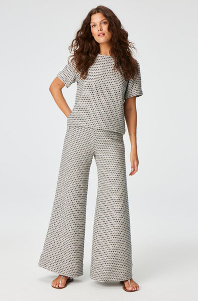 THE T-SHIRT in NAVY METALLIC TWEED