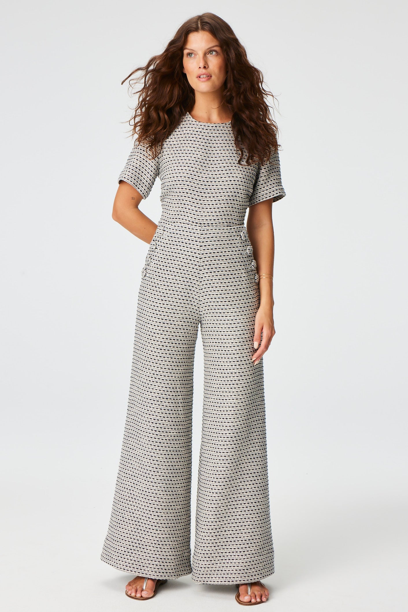 THE SAILOR PANT in NAVY METALLIC TWEED