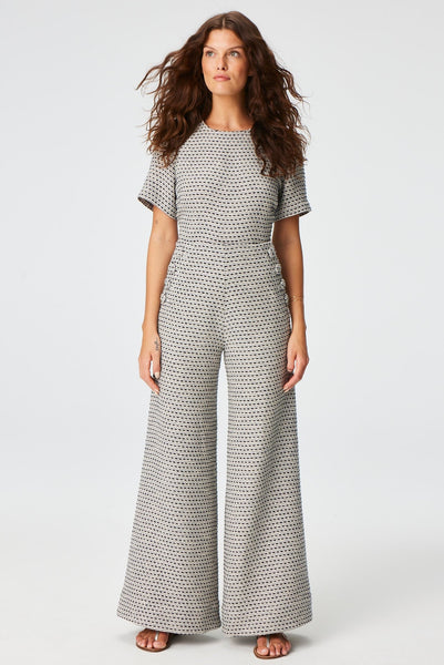 THE T-SHIRT in NAVY METALLIC TWEED