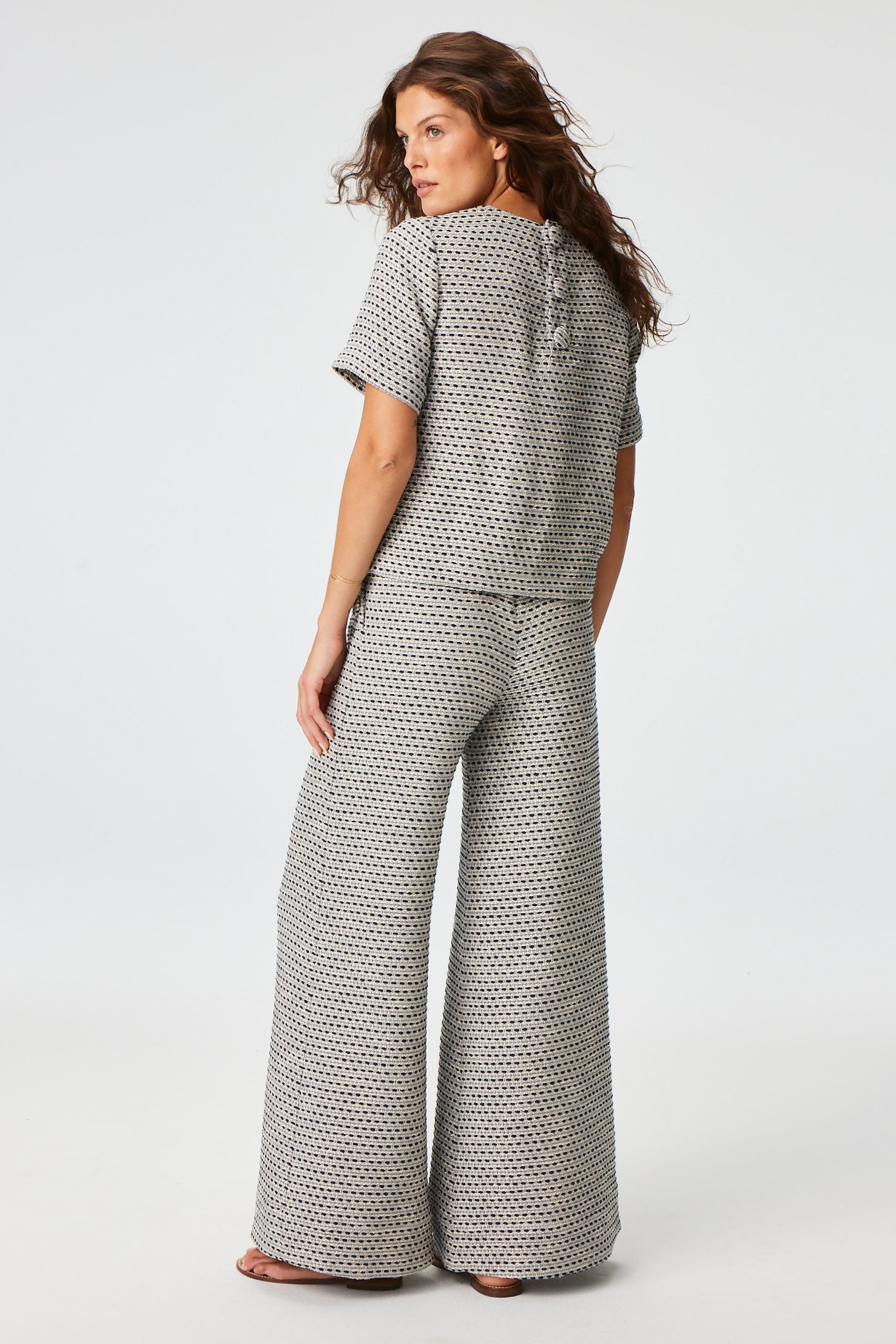 THE SAILOR PANT in NAVY METALLIC TWEED
