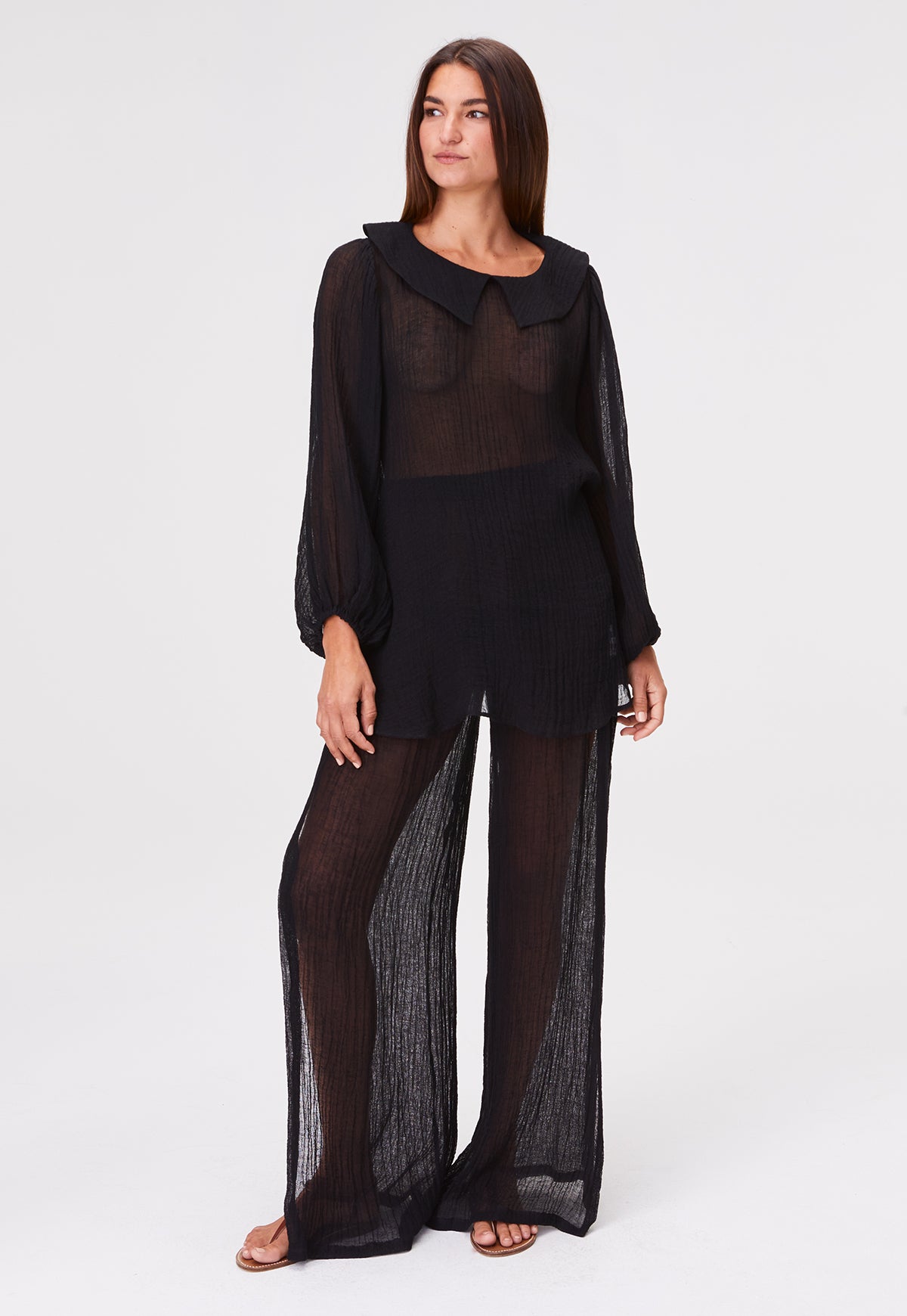 THE MIA TOP in BLACK GAUZE