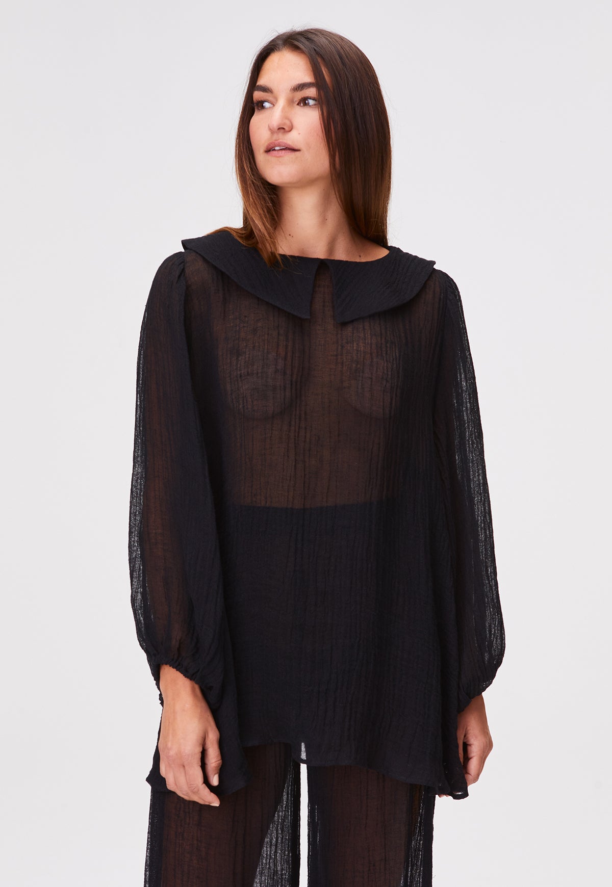 THE MIA TOP in BLACK GAUZE