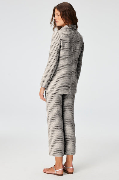 THE DOUBLE BREASTED JACKET in NAVY METALLIC TWEED