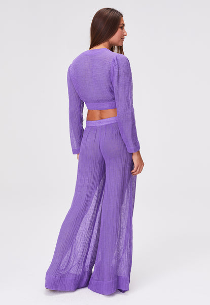 THE TIE BLOUSE in LAVENDER SORRENTO GAUZE