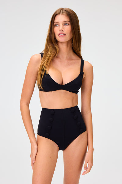 THE MAGDALENA HIGH-WAIST BIKINI in BLACK CREPE – Lisa Marie Fernandez