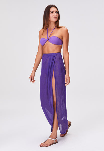 THE SARONG SKIRT in BLUEBERRY SORRENTO GAUZE