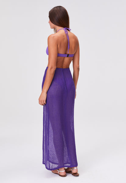 THE SARONG SKIRT in BLUEBERRY SORRENTO GAUZE