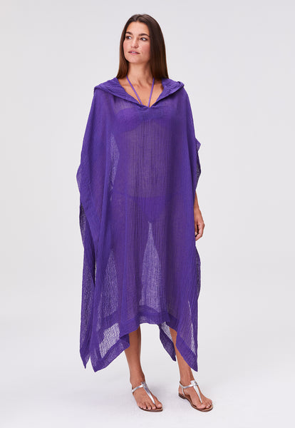 THE BEACH PONCHO in BLUEBERRY SORRENTO GAUZE