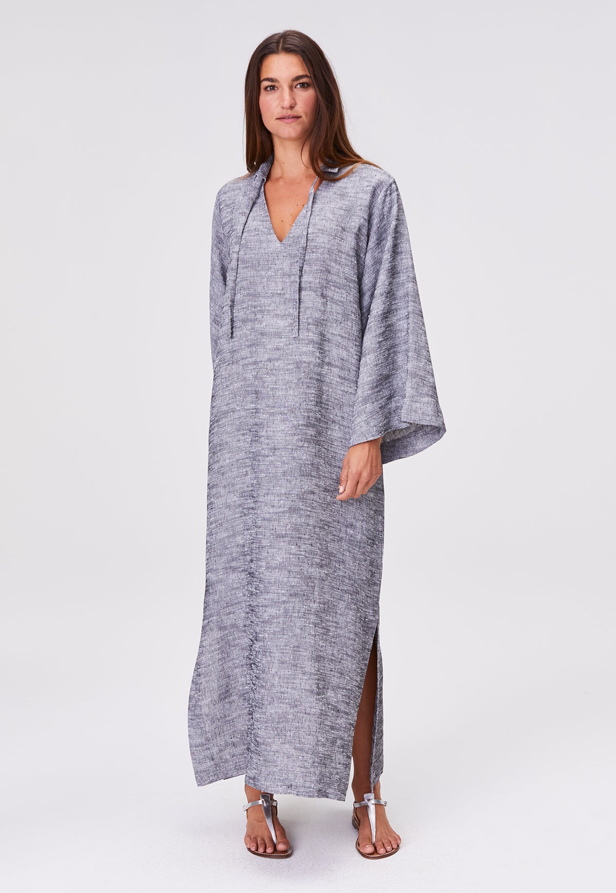 THE TUNIC CAFTAN in BLACK SHANTUNG