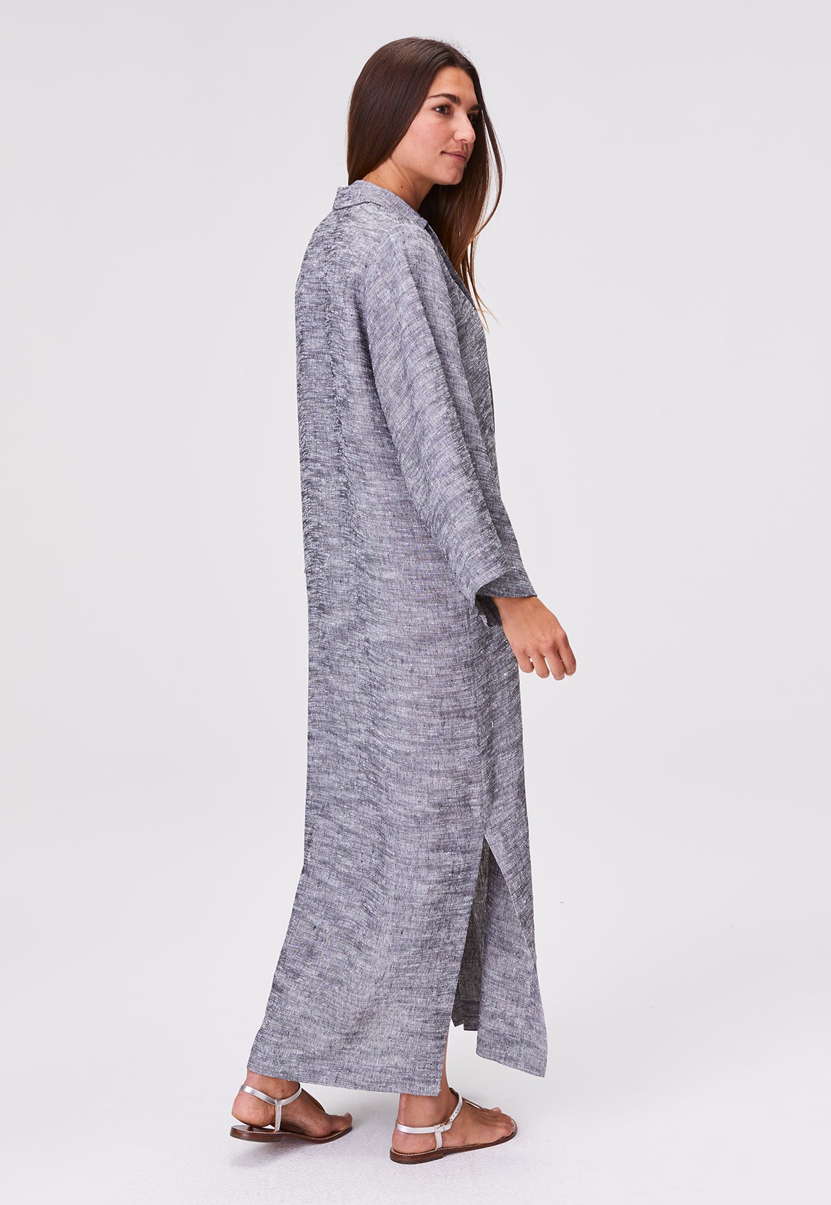 THE TUNIC CAFTAN in BLACK SHANTUNG