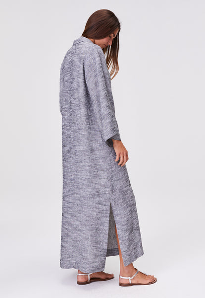 THE TUNIC CAFTAN in BLACK SHANTUNG