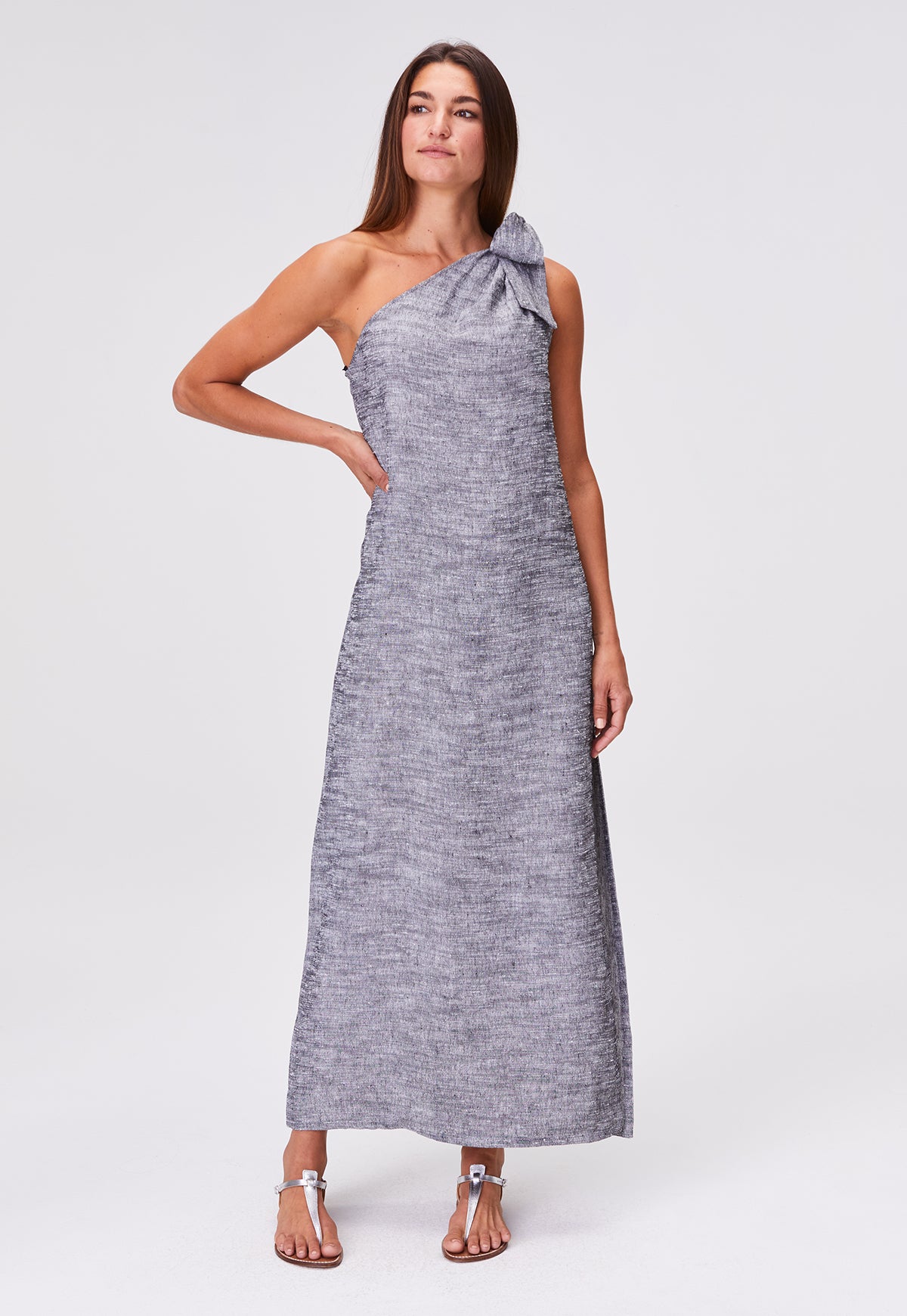 THE SARONG DRESS in BLACK SHANTUNG