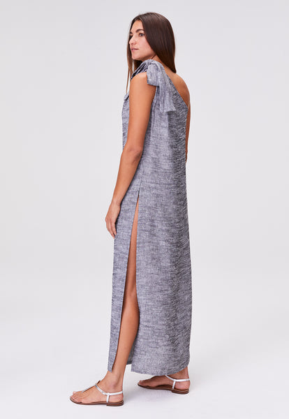 THE SARONG DRESS in BLACK SHANTUNG