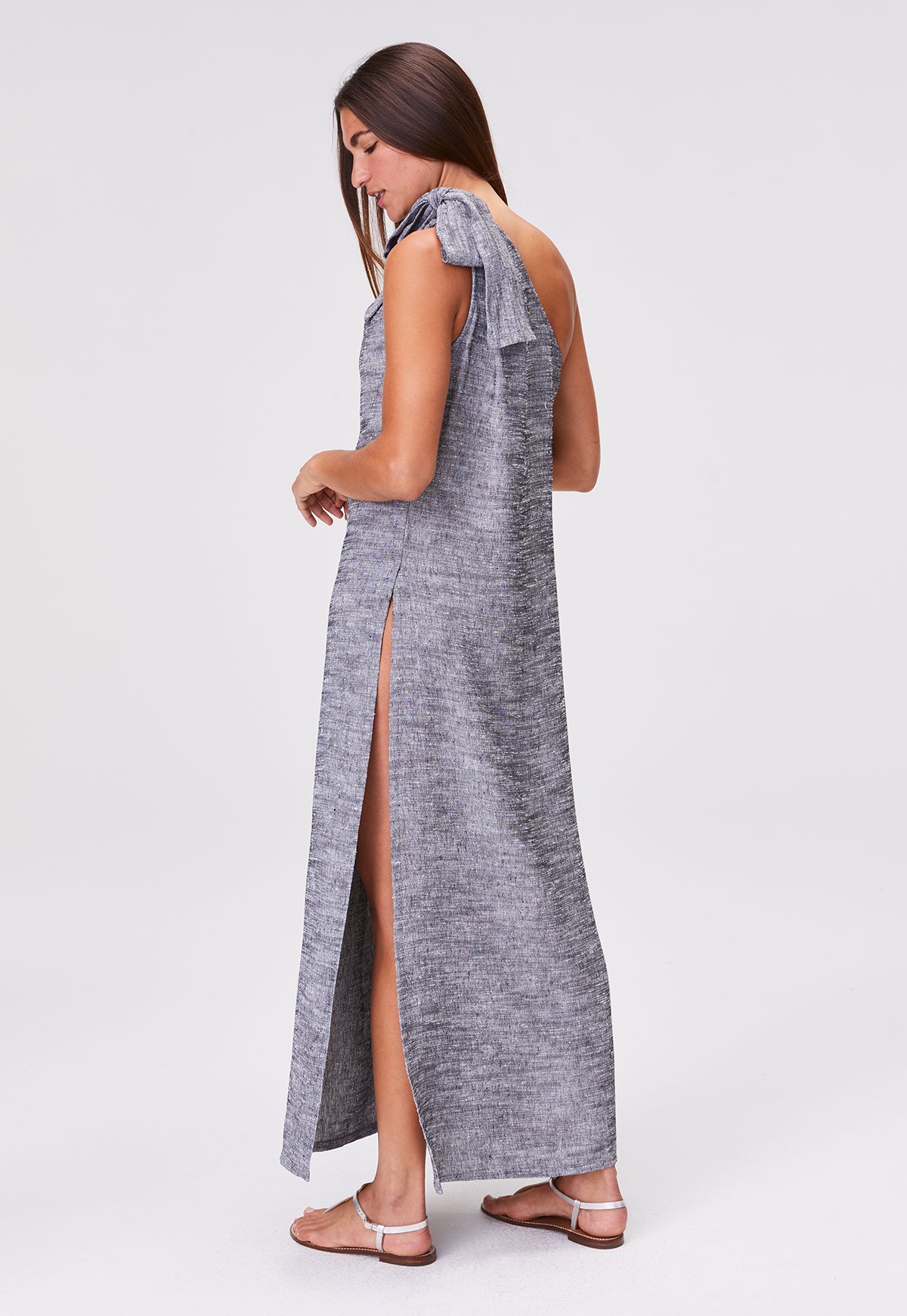 THE SARONG DRESS in BLACK SHANTUNG