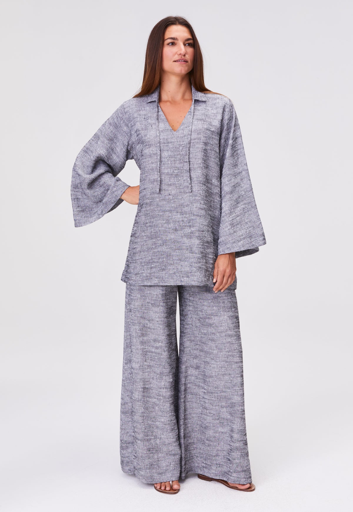 THE TUNIC TOP in BLACK SHANTUNG