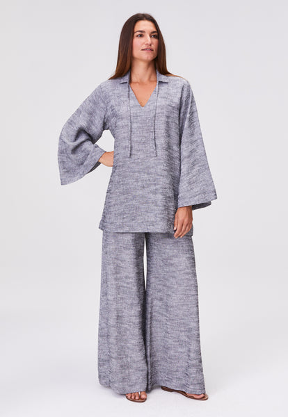 THE TUNIC TOP in BLACK SHANTUNG