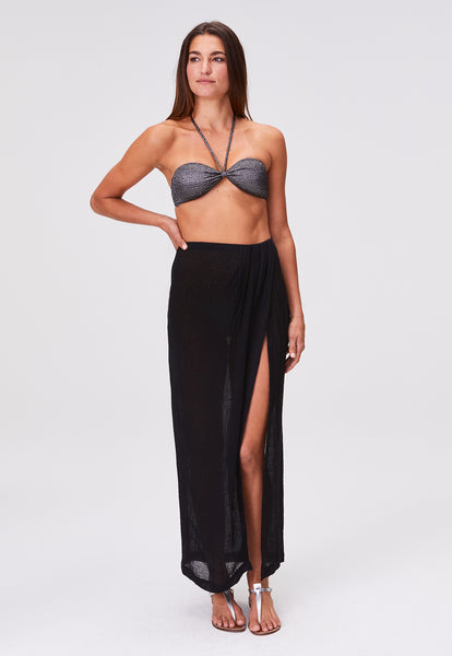 THE SARONG SKIRT in BLACK GAUZE