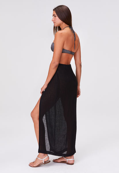 THE SARONG SKIRT in BLACK GAUZE