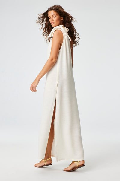 THE SARONG DRESS in WHITE SHANTUNG