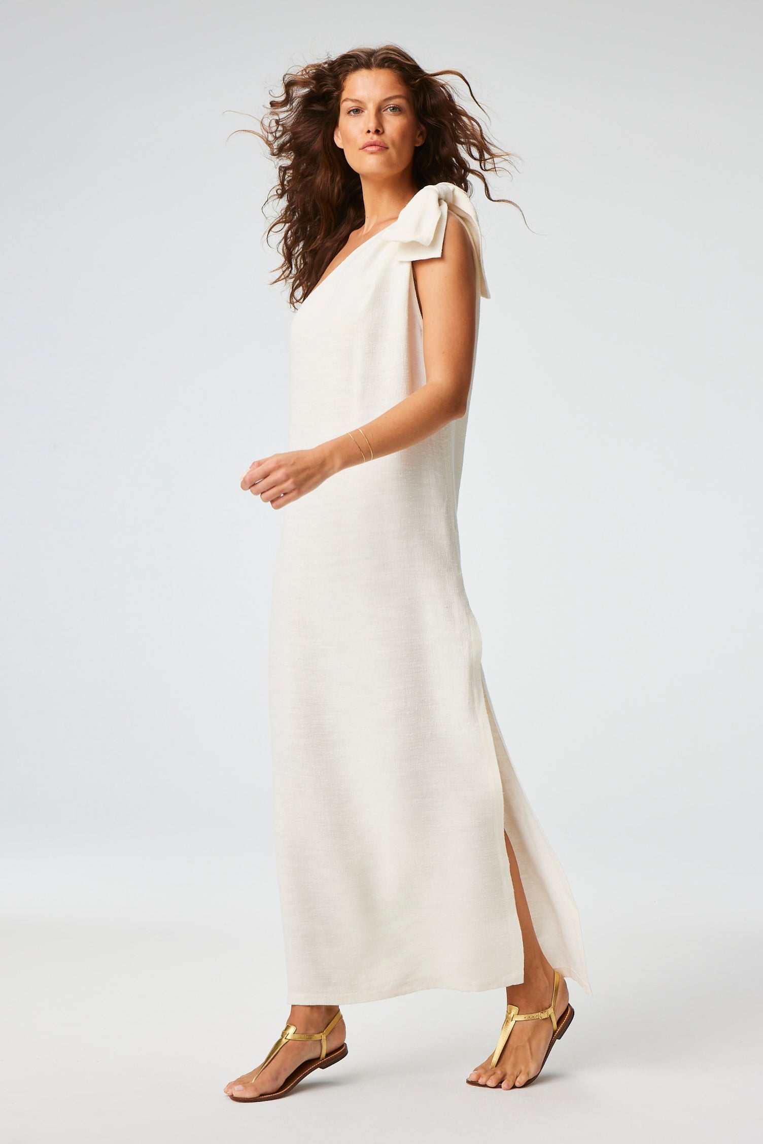 THE SARONG DRESS in WHITE SHANTUNG