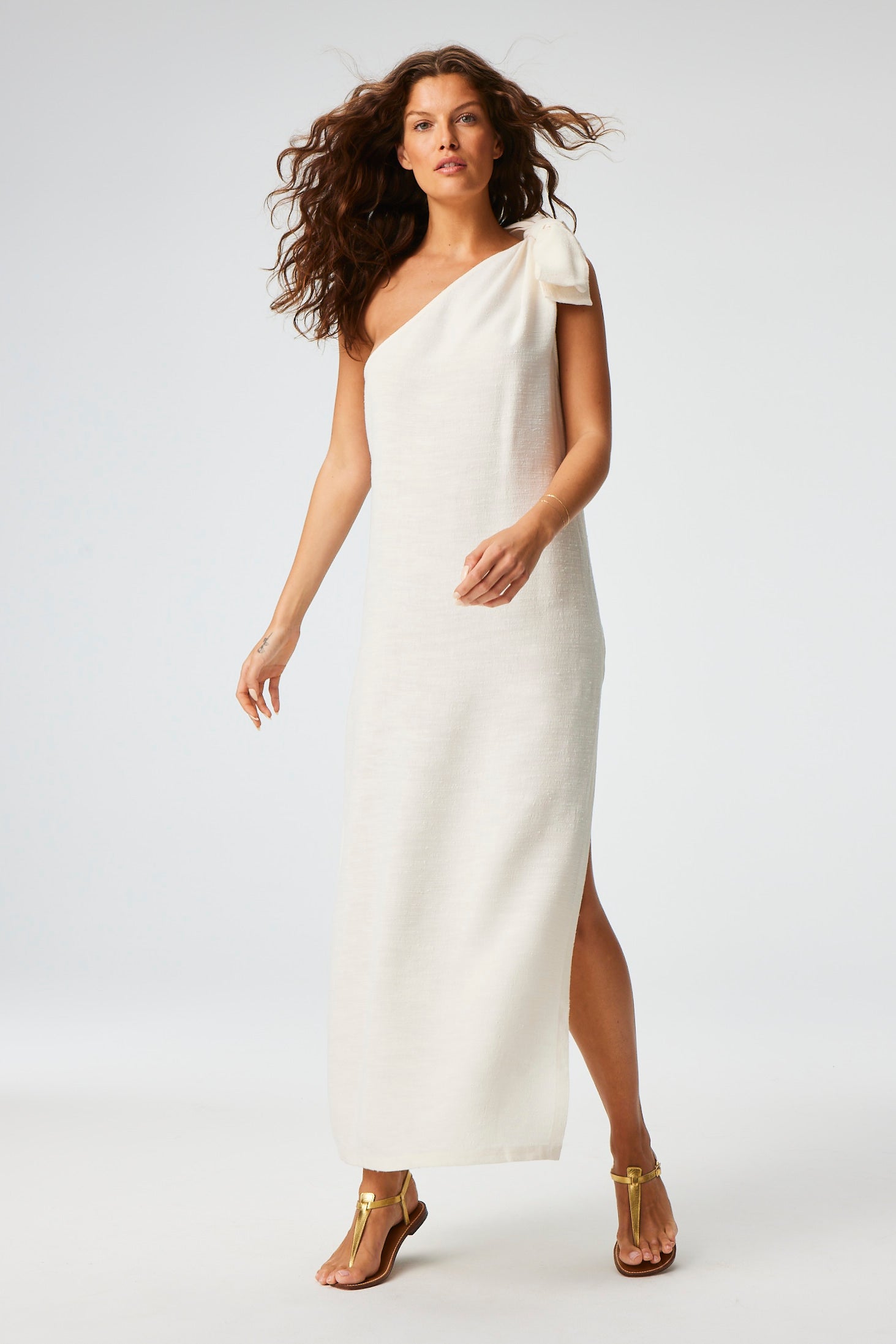 THE SARONG DRESS in WHITE SHANTUNG