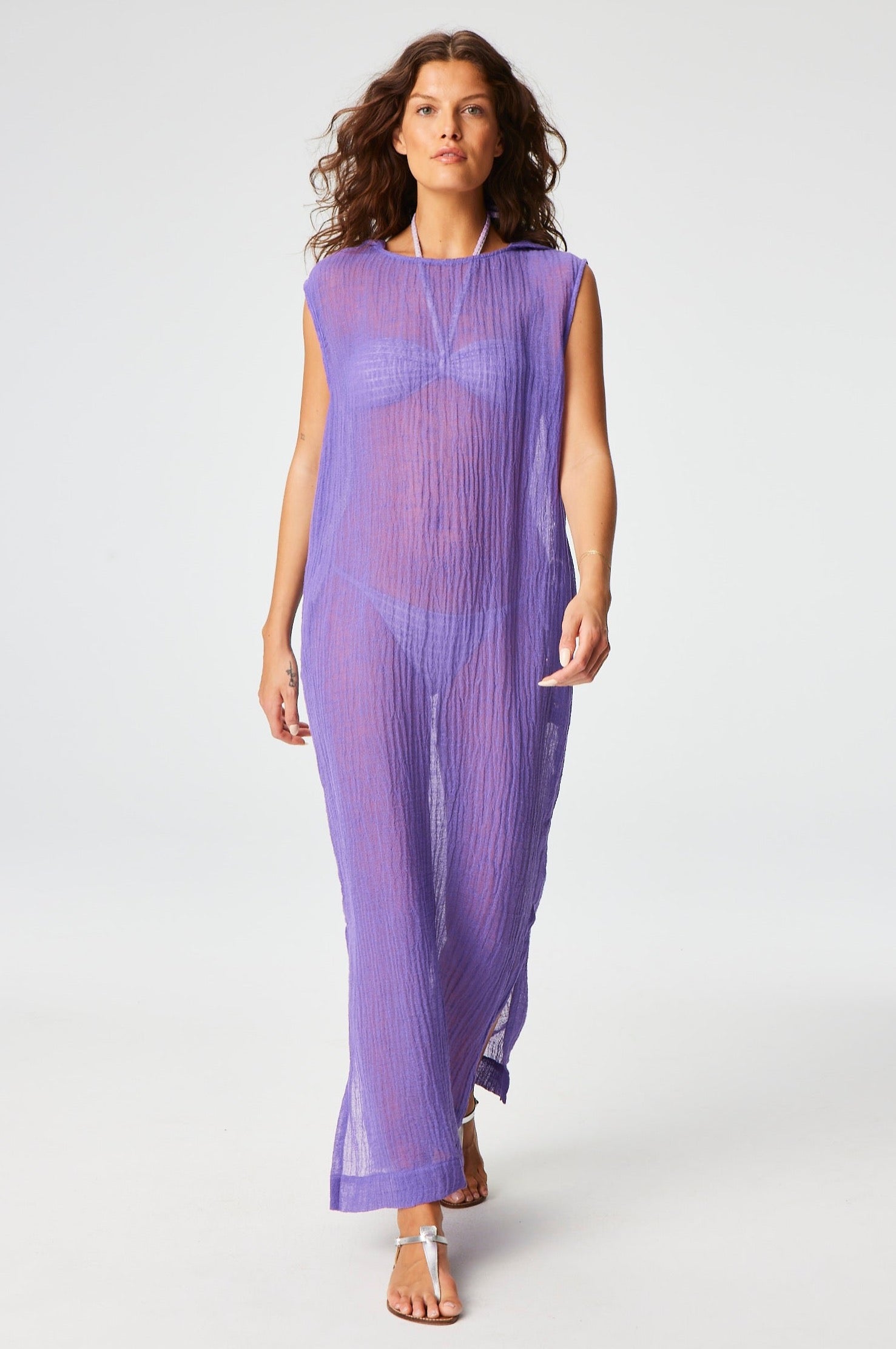THE COLUMN DRESS in LAVENDER SORRENTO GAUZE
