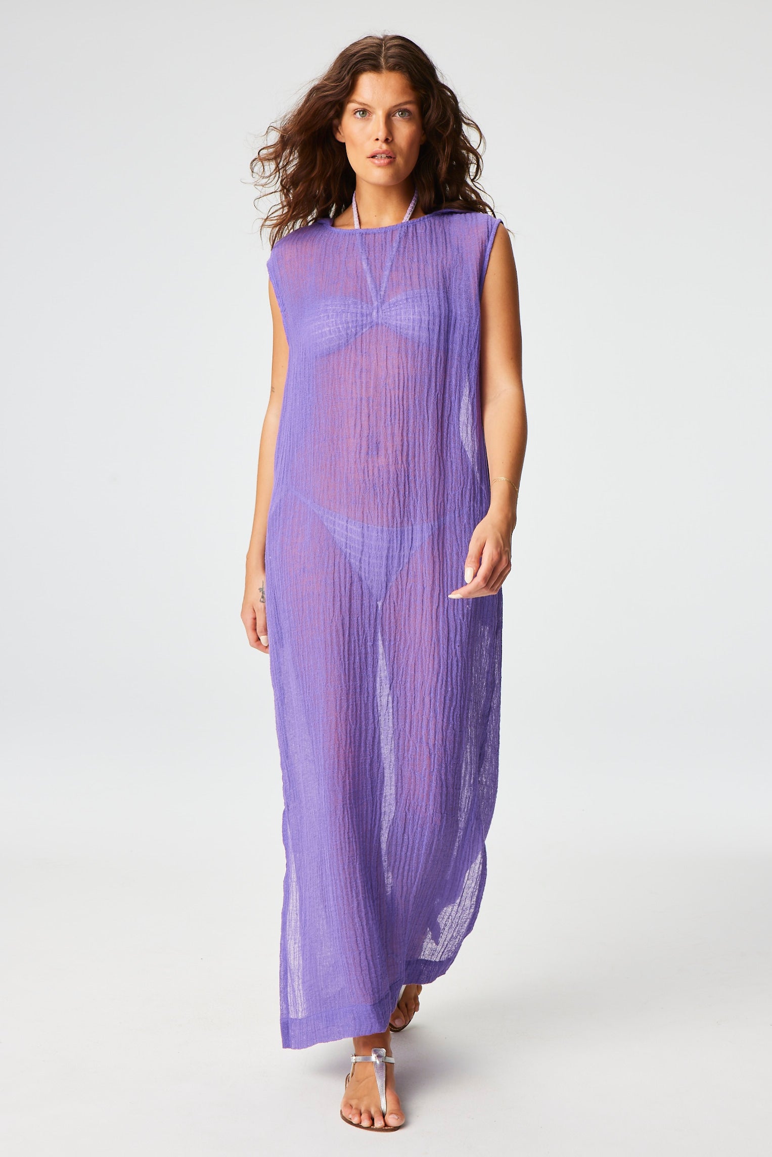 THE COLUMN DRESS in LAVENDER SORRENTO GAUZE