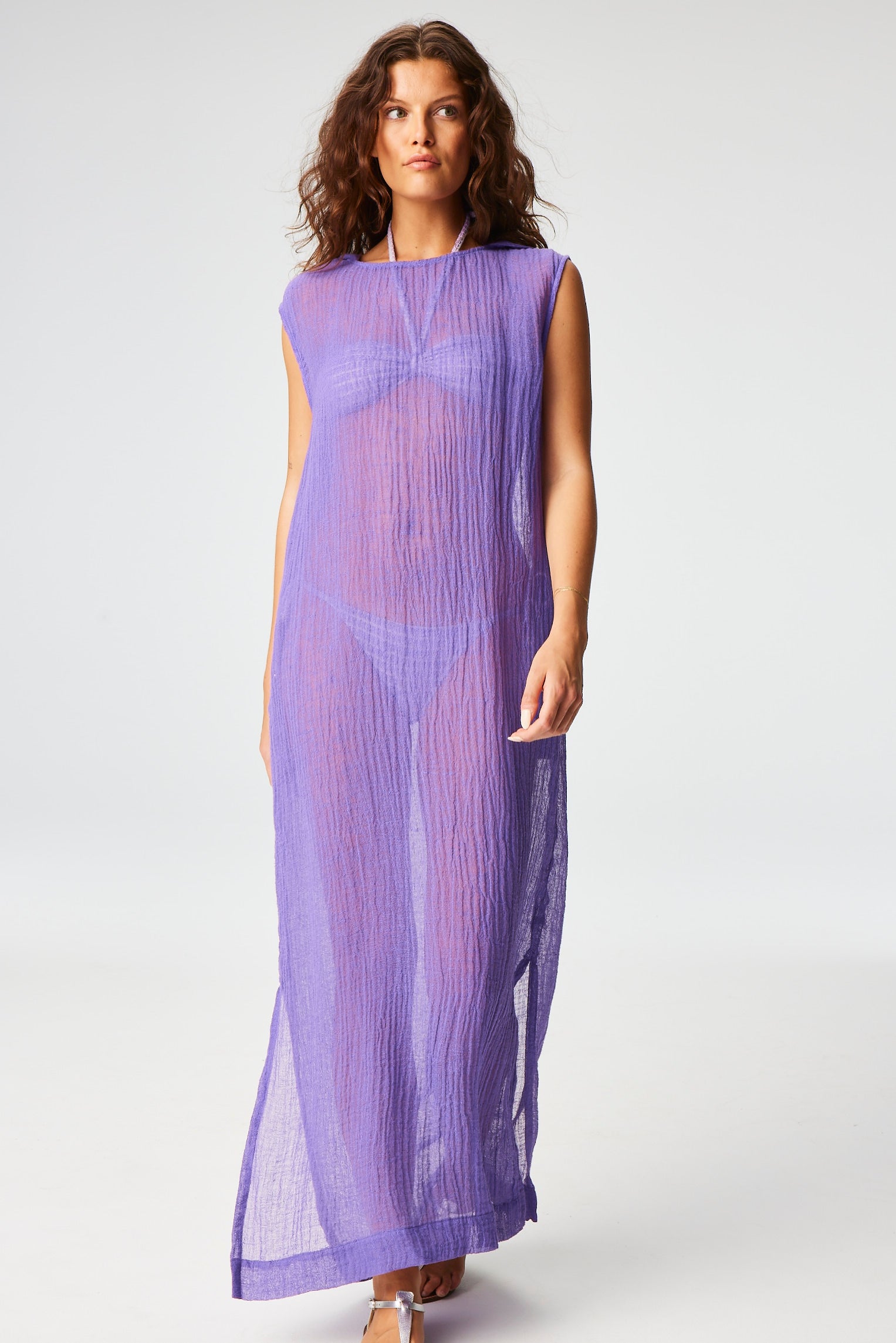 THE COLUMN DRESS in LAVENDER SORRENTO GAUZE