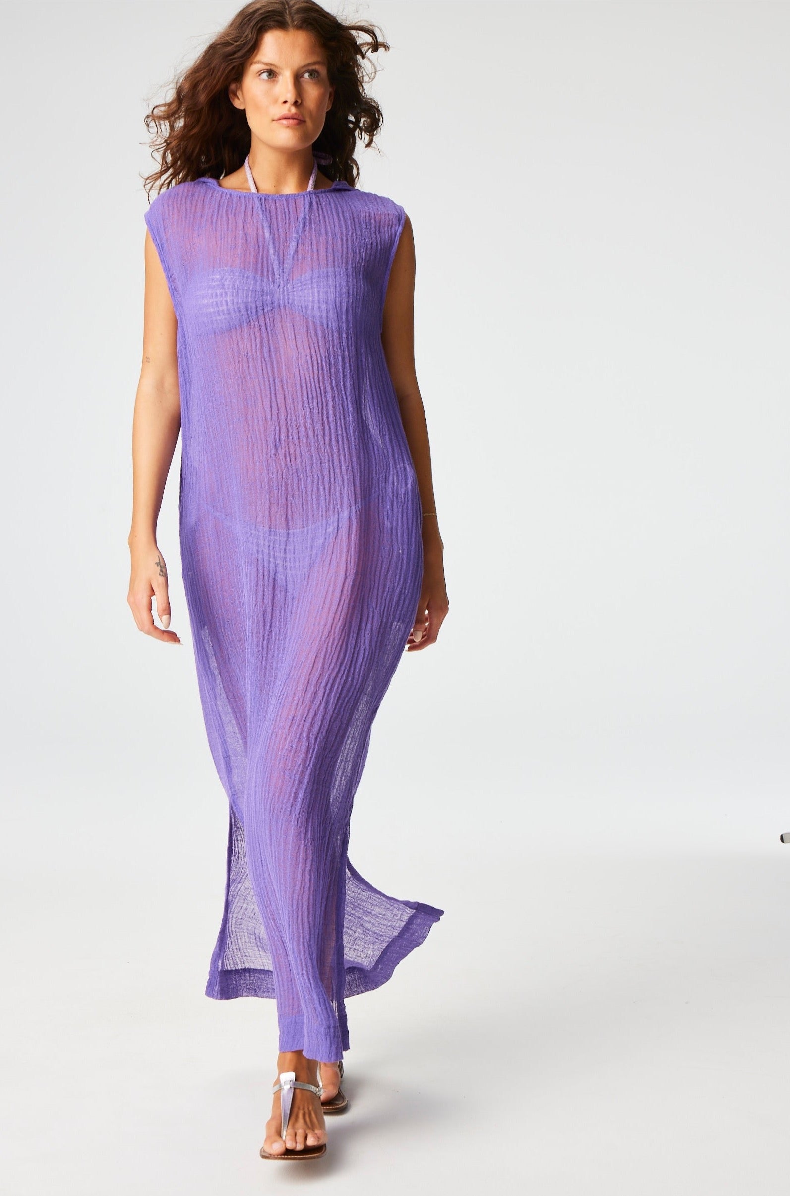 THE COLUMN DRESS in LAVENDER SORRENTO GAUZE