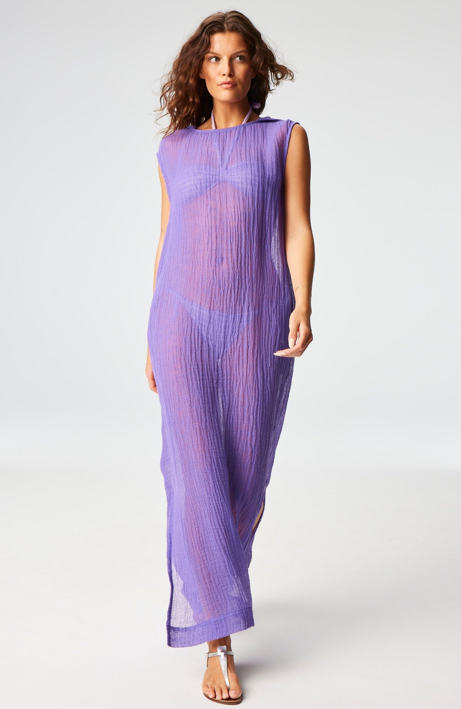 THE COLUMN DRESS in LAVENDER SORRENTO GAUZE