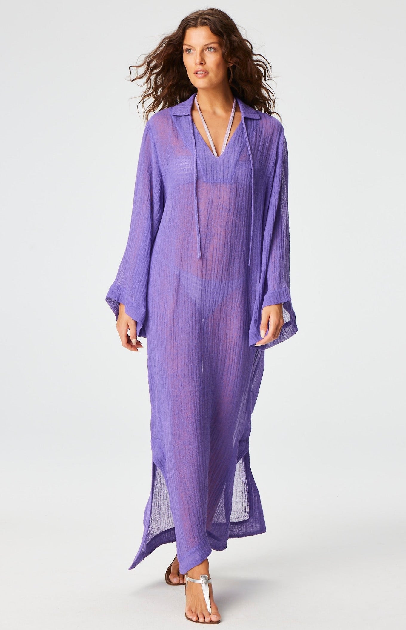 THE TUNIC CAFTAN in LAVENDER SORRENTO GAUZE