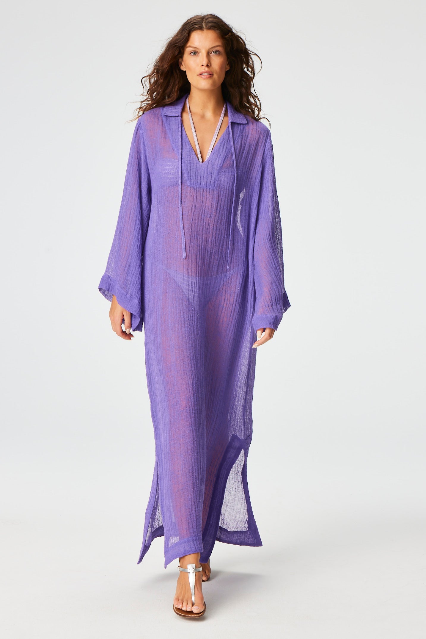 THE TUNIC CAFTAN in LAVENDER SORRENTO GAUZE