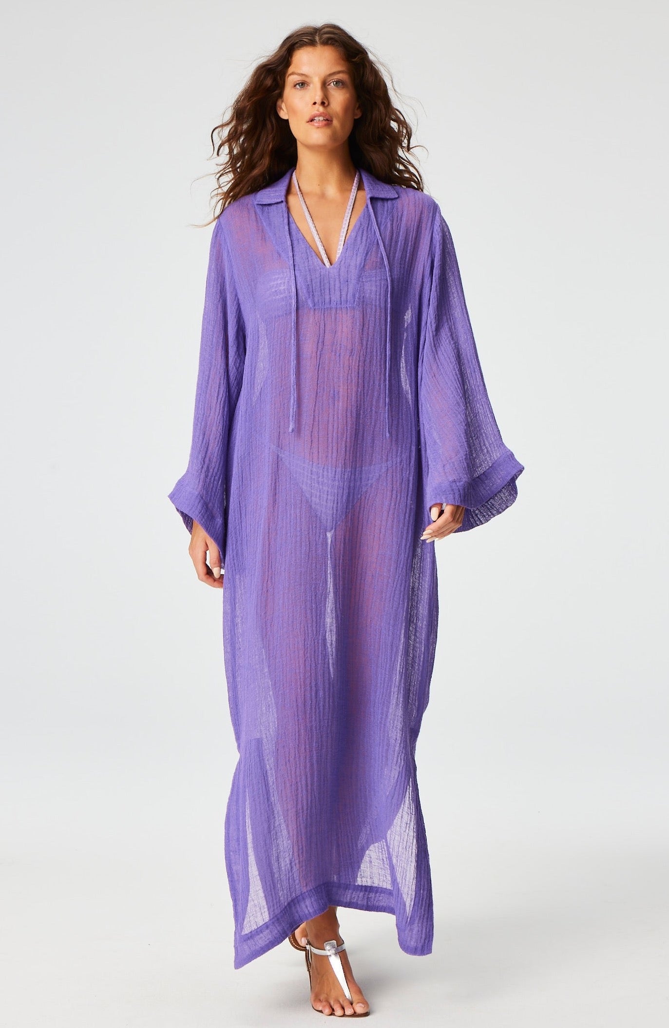 THE TUNIC CAFTAN in LAVENDER SORRENTO GAUZE