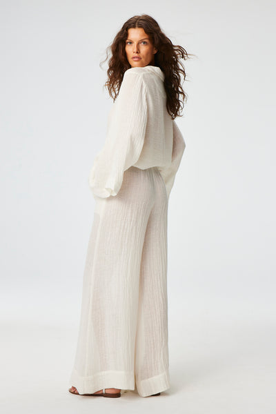 THE TUNIC TOP in WHITE ORGANIC GAUZE