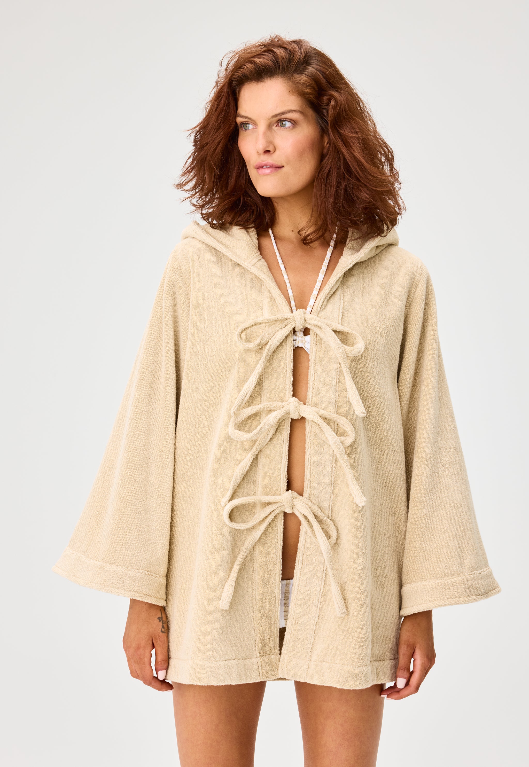 THE BEACH CAPE MINI in SAND TERRY CLOTH