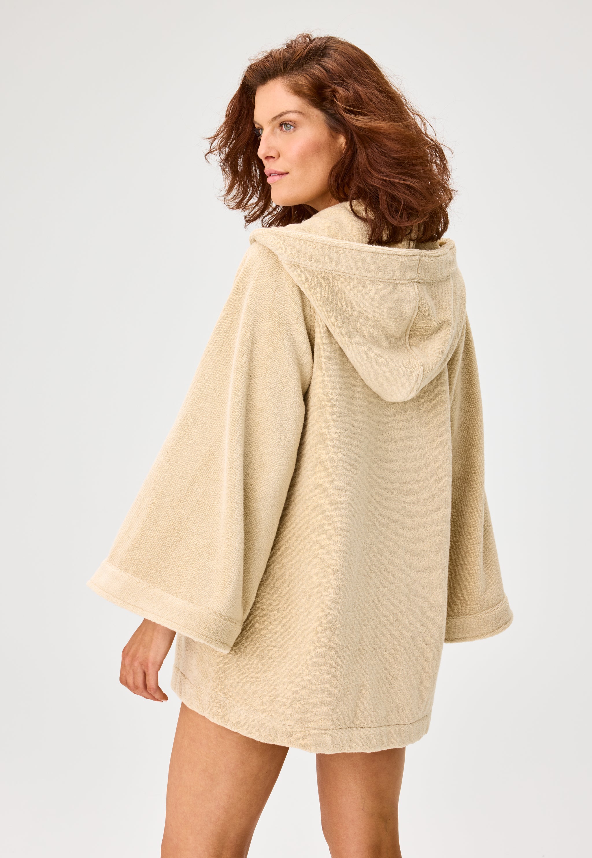 THE BEACH CAPE MINI in SAND TERRY CLOTH
