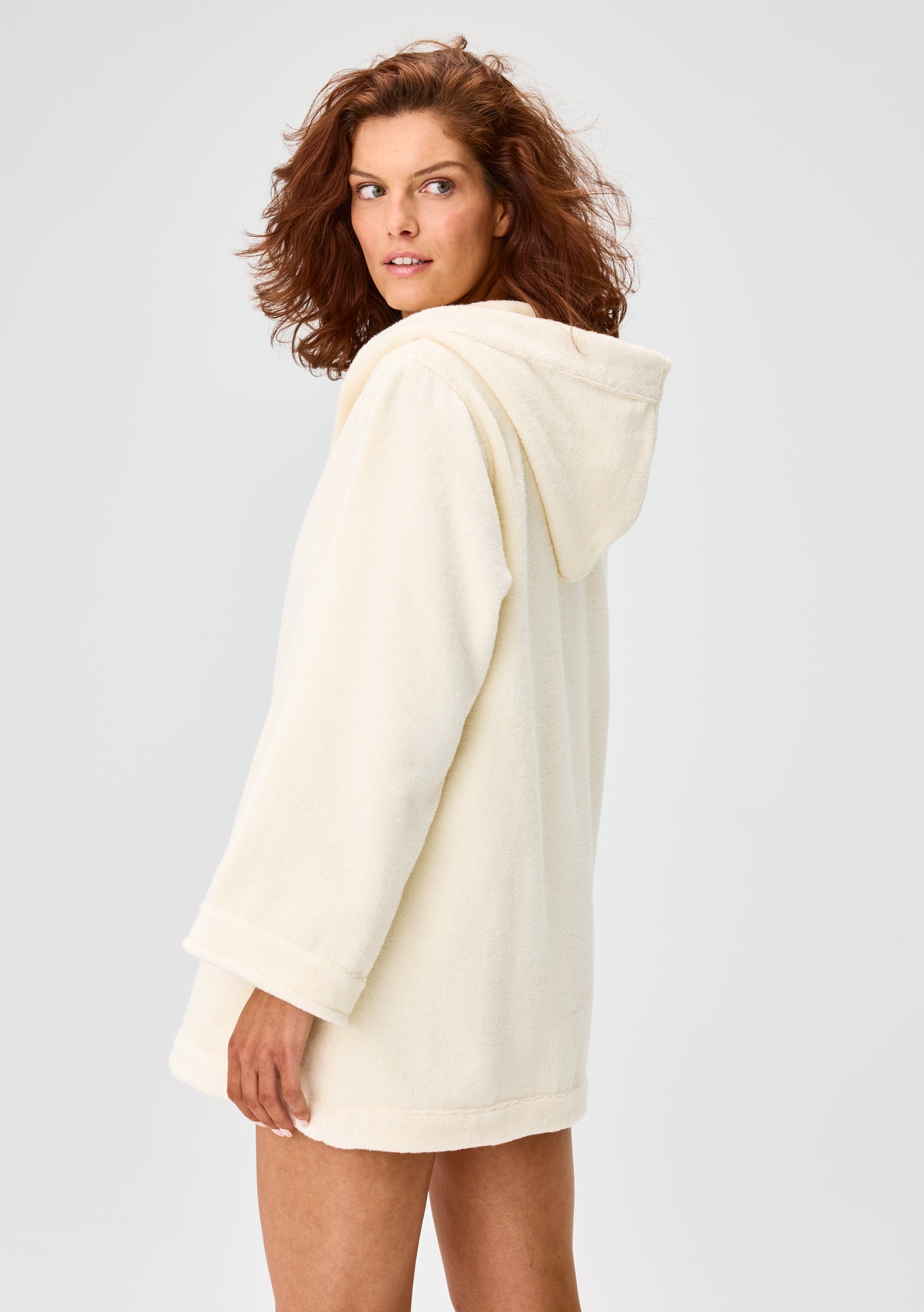 THE BEACH TUNIC in CREAM TERRY CLOTH