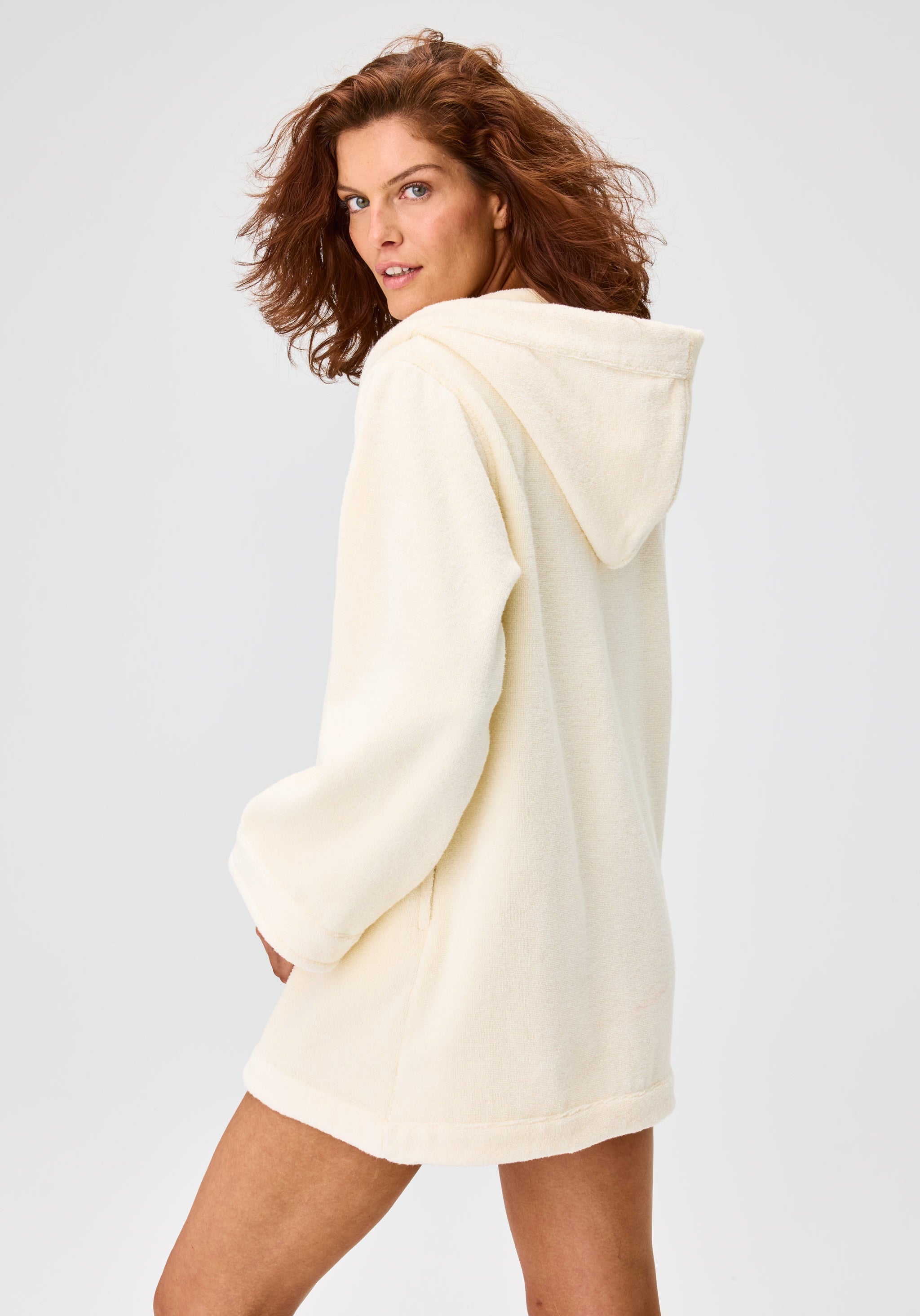 THE BEACH TUNIC in CREAM TERRY CLOTH