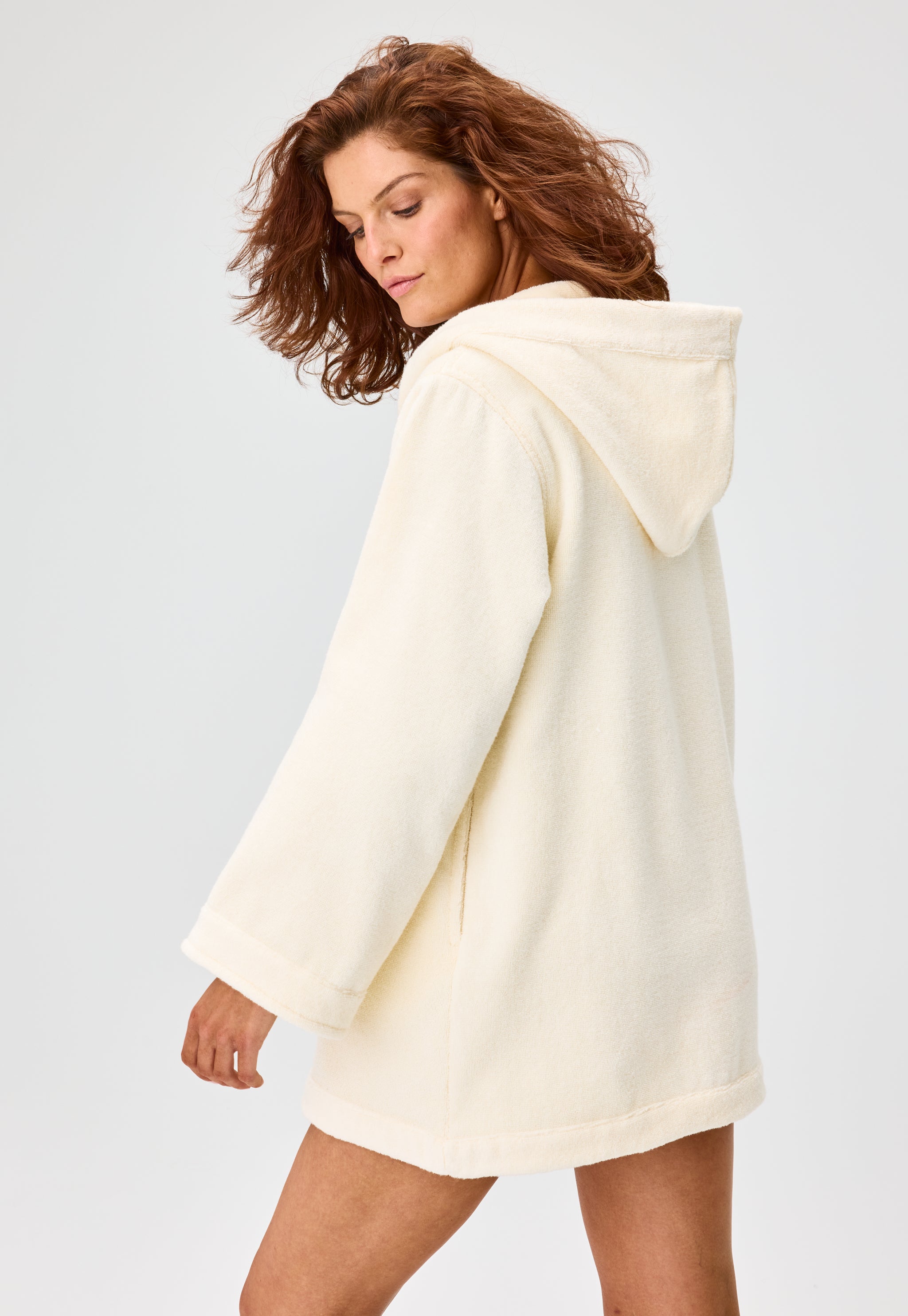 THE BEACH TUNIC in CREAM TERRY CLOTH