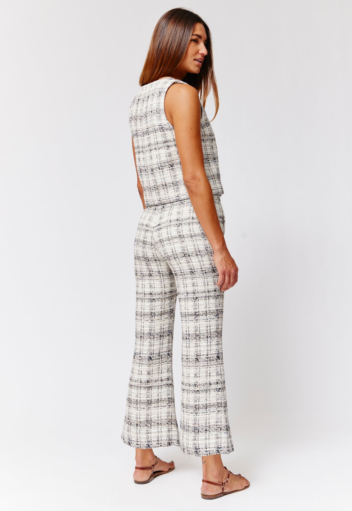 THE DOUBLE BREASTED VEST in BLACK & WHITE TWEED