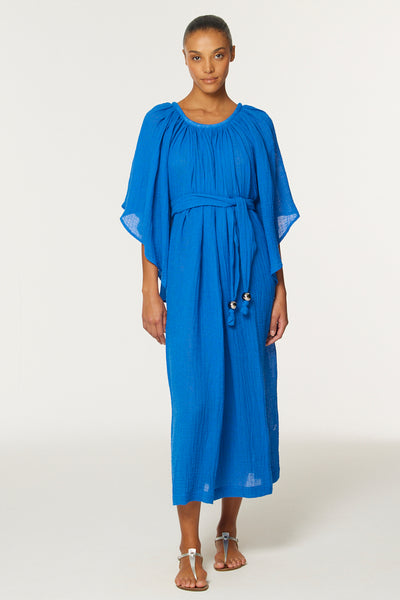 THE ANGEL SLEEVE DRESS in Cobalt BLUE Gauze Cobalt BLUE Gauze / 2026SP262 CBG / 2