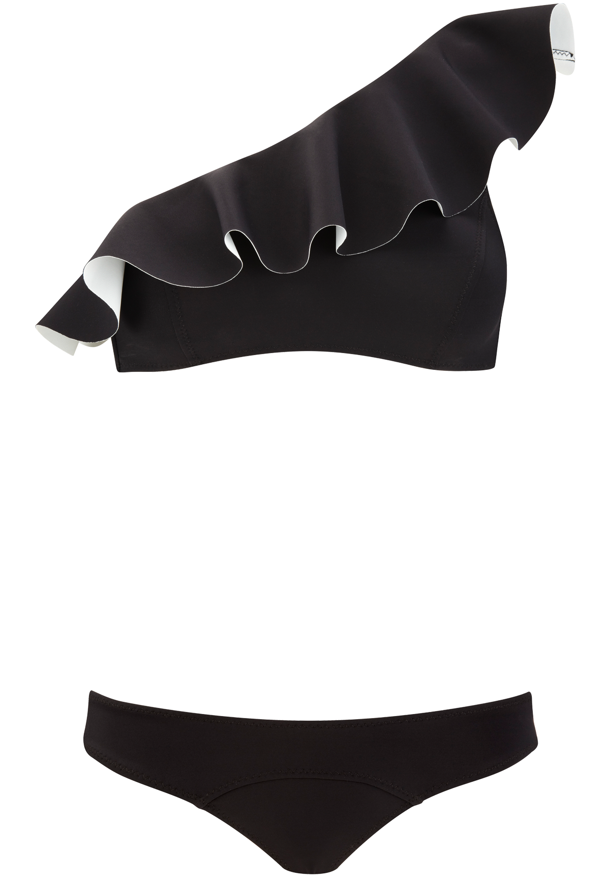 THE ARDEN FLOUNCE BIKINI in BLACK BONDED