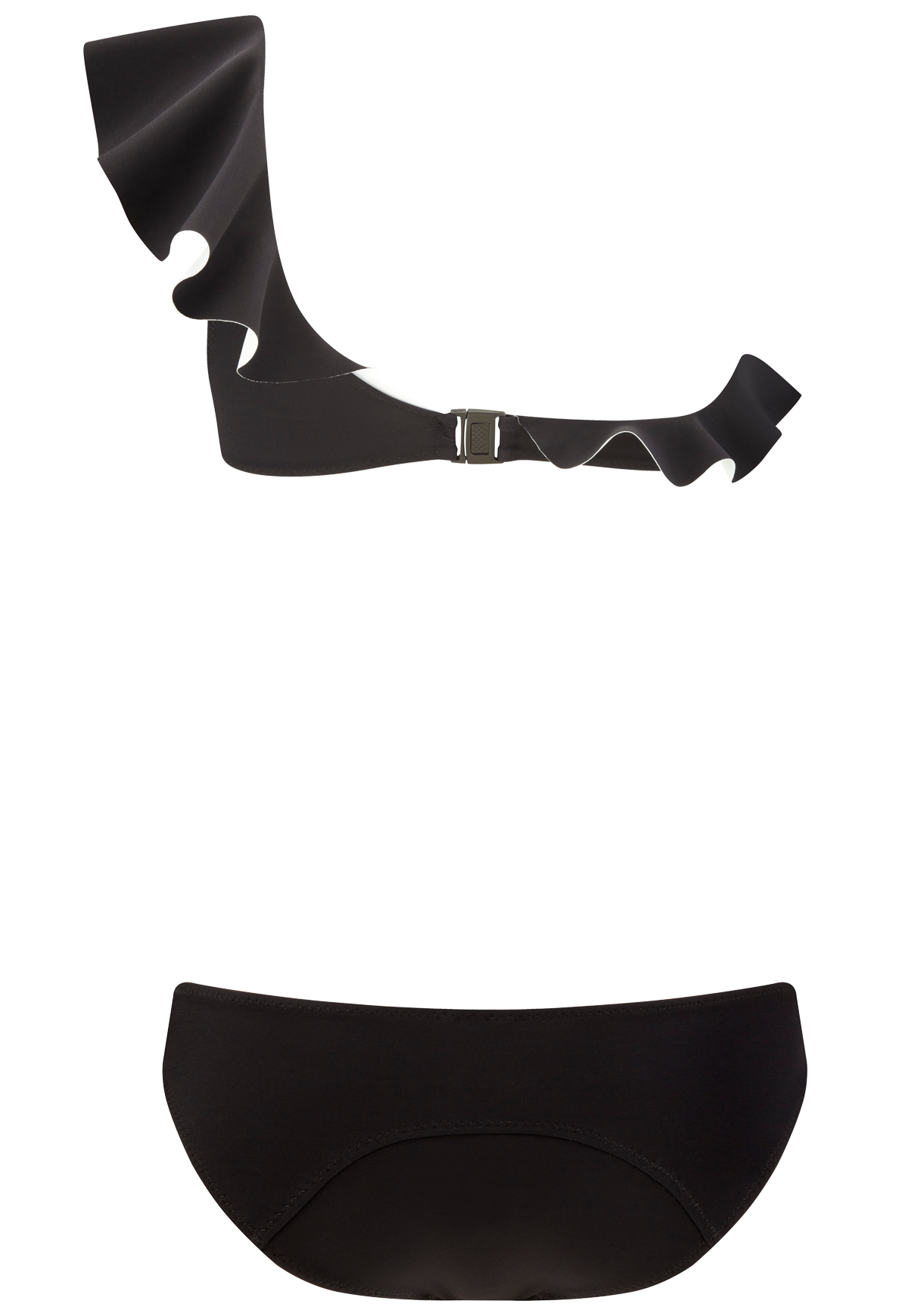 THE ARDEN FLOUNCE BIKINI in BLACK BONDED