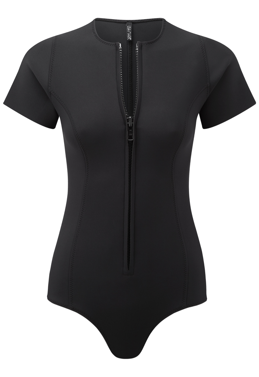 THE FARRAH MAILLOT in BLACK NEOPRENE
