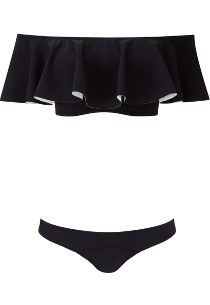 THE MIRA FLOUNCE BIKINI in BLACK BONDED