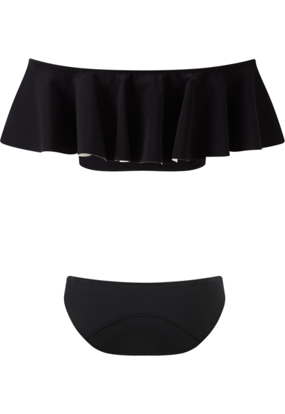 THE MIRA FLOUNCE BIKINI in BLACK BONDED