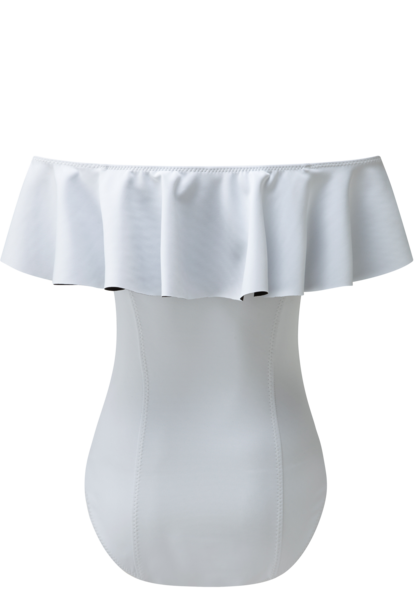 THE MIRA FLOUNCE MAILLOT in WHITE BONDED