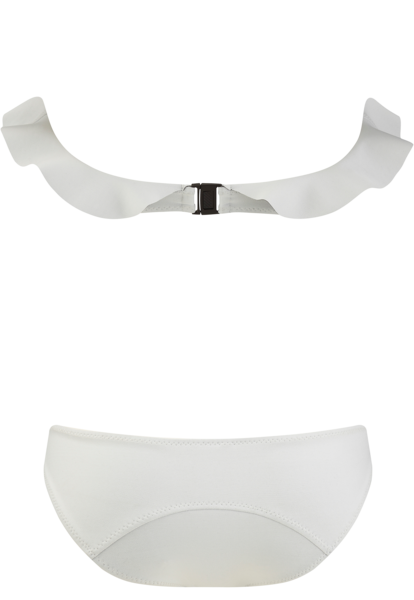 THE NATALIE FLOUNCE BIKINI in WHITE BONDED