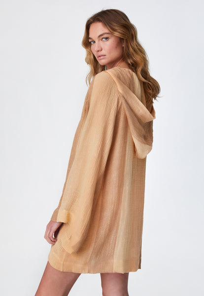 THE BEACH CAPE in DESERT AWNING STRIPED CHIOS GAUZE