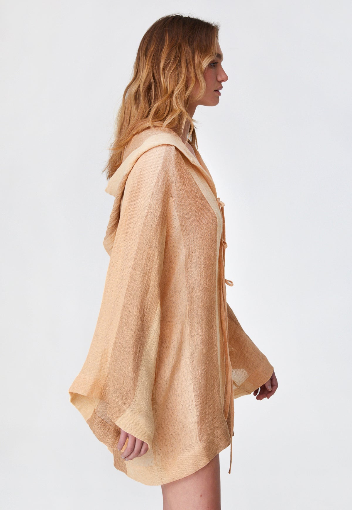 THE BEACH CAPE in DESERT AWNING STRIPED CHIOS GAUZE